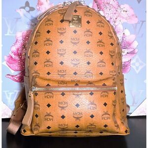 MCM Studded Cognac Backpack